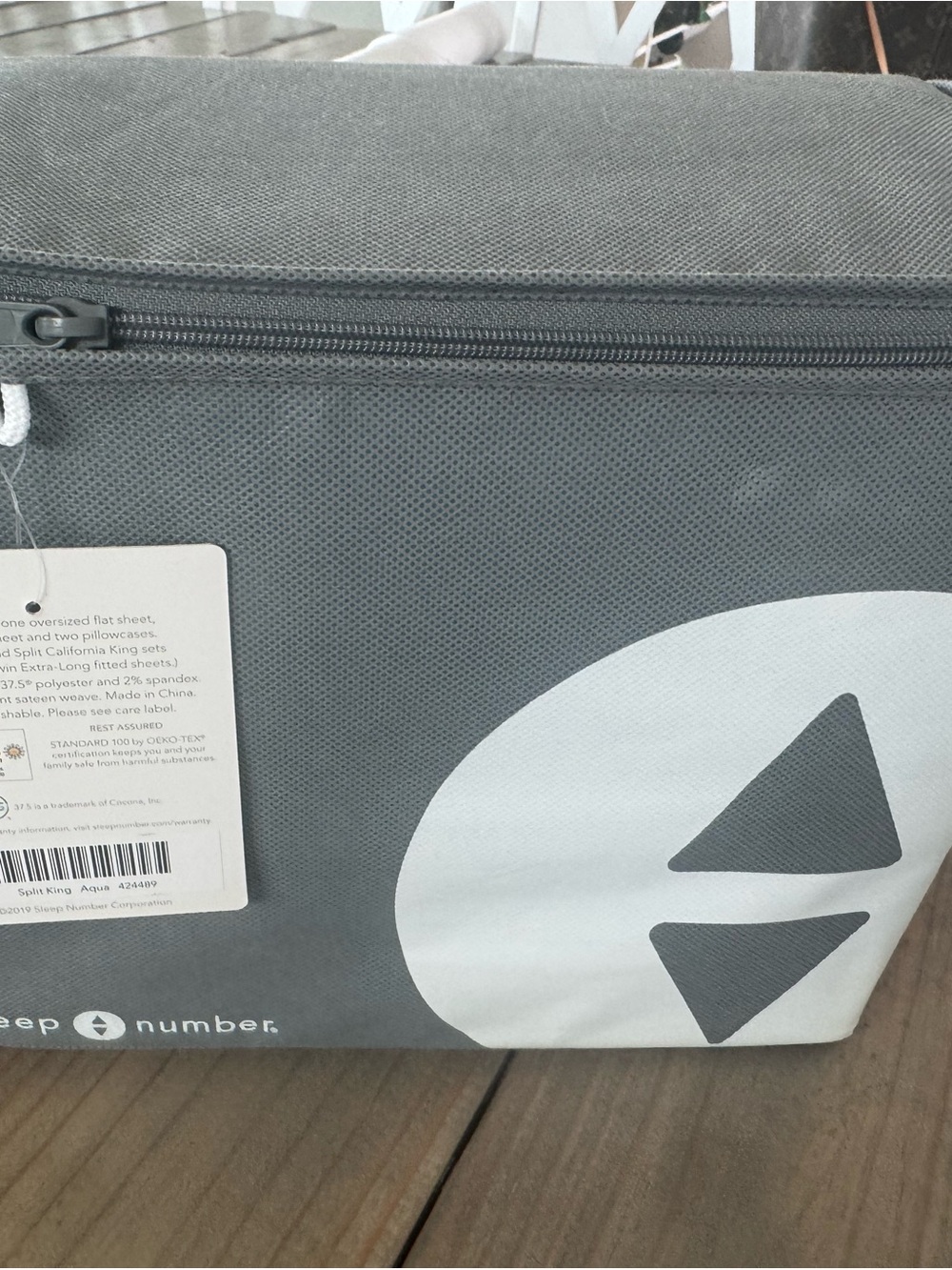 Sleep Number Gray Bedding Storage/Travel Bag